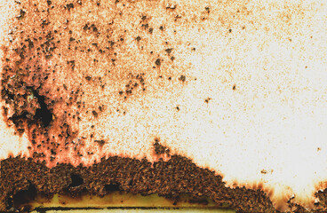 Rust of metals.Corrosive Rust on old iron white.Use as illustration for presentation.corrosion.                          