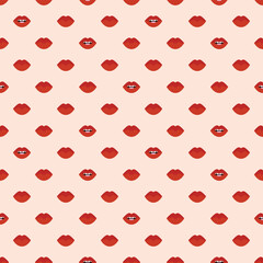 retro lips seamless pattern, groovy 60s, 70s digital paper, hippie background