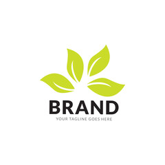 Tree leaf vector logo design, eco friendly concept.