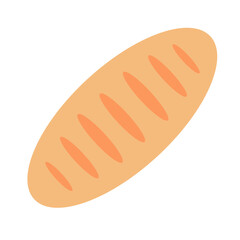 Simlple flat fresh white bread loaf