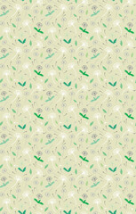 Vector seamless floral spring pattern with dandelions