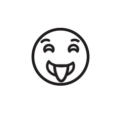 Emoticon smile flat style illustration