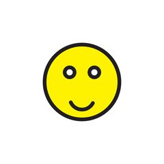 Emoticon smile flat style illustration