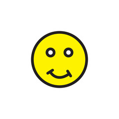 Emoticon smile flat style illustration