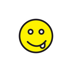 Emoticon smile flat style illustration