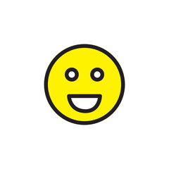 Emoticon smile flat style illustration