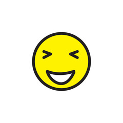 Emoticon smile flat style illustration