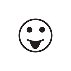 Emoticon smile flat style illustration