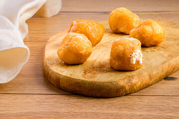 fritters on a wooden board