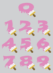 Collection of Number Icon illustration, Numeric tag element design.