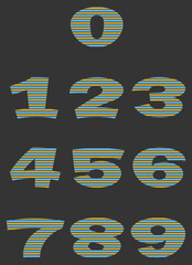 Collection of Number Icon illustration, Numeric tag element design.
