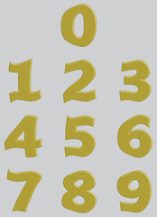 Collection of Number Icon illustration, Numeric tag element design.