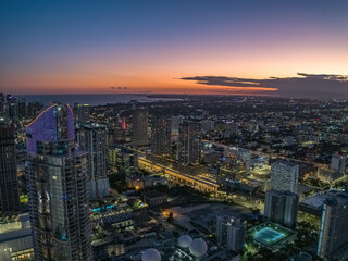 Fototapeta na wymiar View of Downtown Miami on Sunset