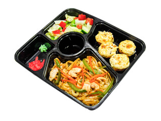 sushi with chopsticks