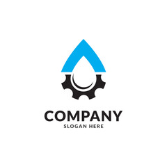 Water equipment and gear logo design template vector illustration.