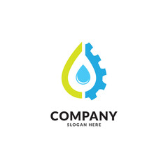 Water equipment and gear logo design template vector illustration.