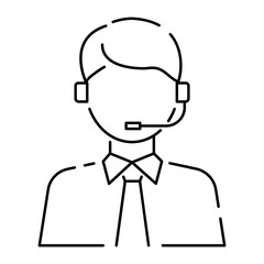 Football or soccer line icon. World cup championships and tournament. Vector line soccer live presenter icon