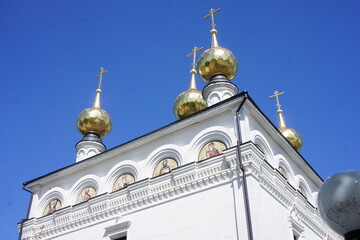 Domes over the temple in the diocese of Gorodets