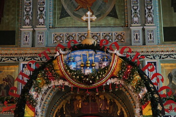 Interior decoration of the Church of the Intercession of the Most Holy Theotokos in the provincial town of Gorodets on the Volga
