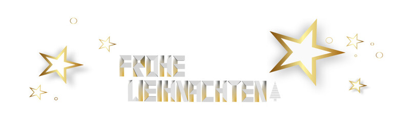 Stern Frohe Weihnachten Band Banner Gold 