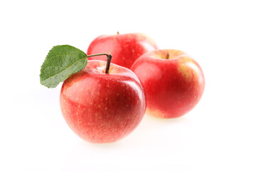 three red apples isolated on white