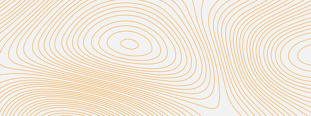Orange and white wavy abstract topographic map contour, lines Pattern background. Topographic map and landscape terrain texture grid. Wavy banner and color geometric form. Vector illustration.
