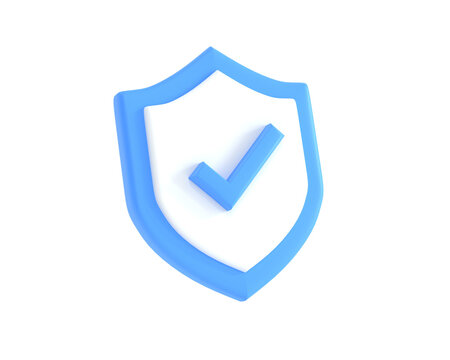 Secure icon isolated 3d render illustration