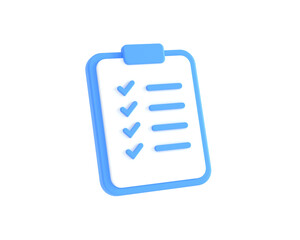 Task check icon isolated 3d render illustration