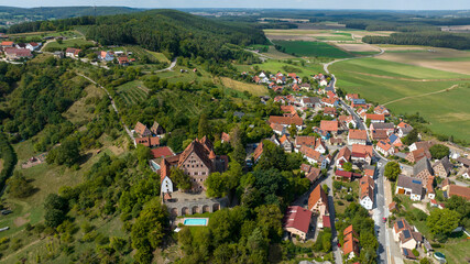 Wernfels Castle, today youth hostel, town of Spalt, Middle Franconia, Franconia, Bavaria, Germany,