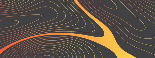 Colorful wavy abstract topographic map contour, lines Pattern background. Topographic map and landscape terrain texture grid. Wavy banner and color geometric form. Vector illustration.