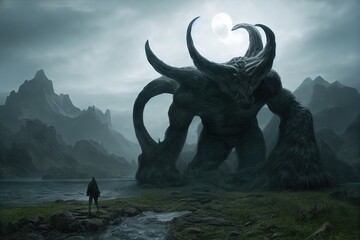 fantasy giant monster in concept Norse Mythology - obrazy, fototapety, plakaty
