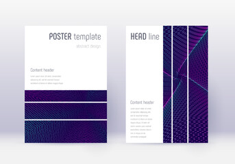 Geometric cover design template set. Neon abstract