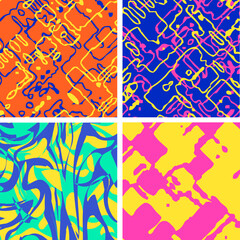 Simple background set collection of pop Art patterns
