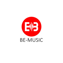 Obraz premium Music logo initials BE