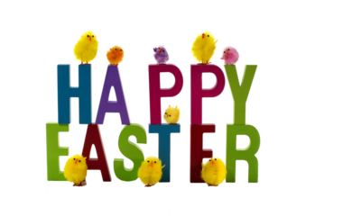 happy easter isolated on white