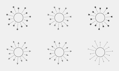 sun different icon set vector illustration