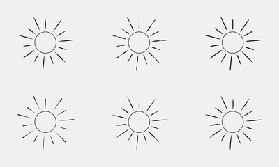 sun different icon set vector illustration