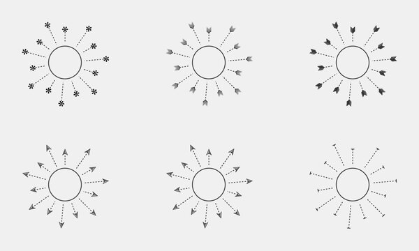 sun different icon set vector illustration