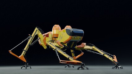 Spider  transport robot . 3d rendering . model blender