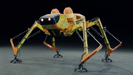 Spider  transport robot . 3d rendering . model blender