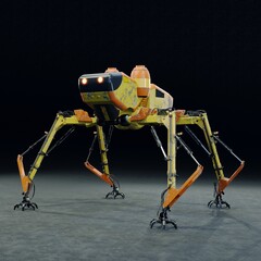 Spider  transport robot . 3d rendering . model blender