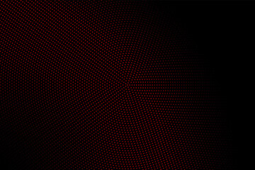 Halftone texture with red dots on a black background. Minimalism, vector. Background for posters, sites, business cards, postcards, interior design