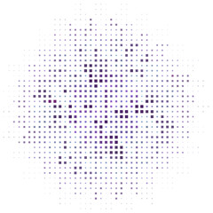 Halftone monochrome pattern with purple squares. Minimalism, vector. Background for posters, websites, business cards, postcards, interior design.