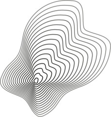 Abstract topography circles. Organic texture shape. Outline illustration