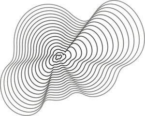 Abstract topography circles. Organic texture shape. Outline illustration