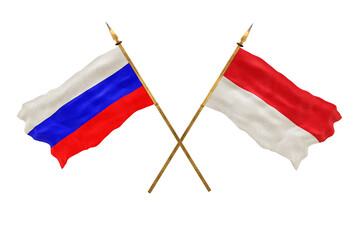 Background for designers. National Day. 3D model National flags  of Russia and Monaco