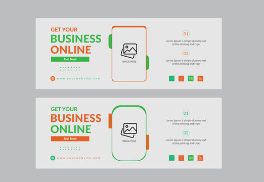 Digital marketing facebook cover and web banner template
