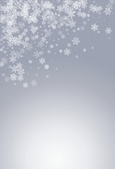 White Snow Vector Gray Background. Falling Gray