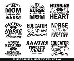 NURSE MOM AND DAD T-SHIRT DESIGN. EPS SVG