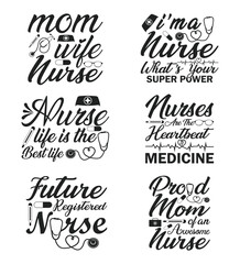 NURSE MOM AND DAD T-SHIRT DESIGN. EPS SVG